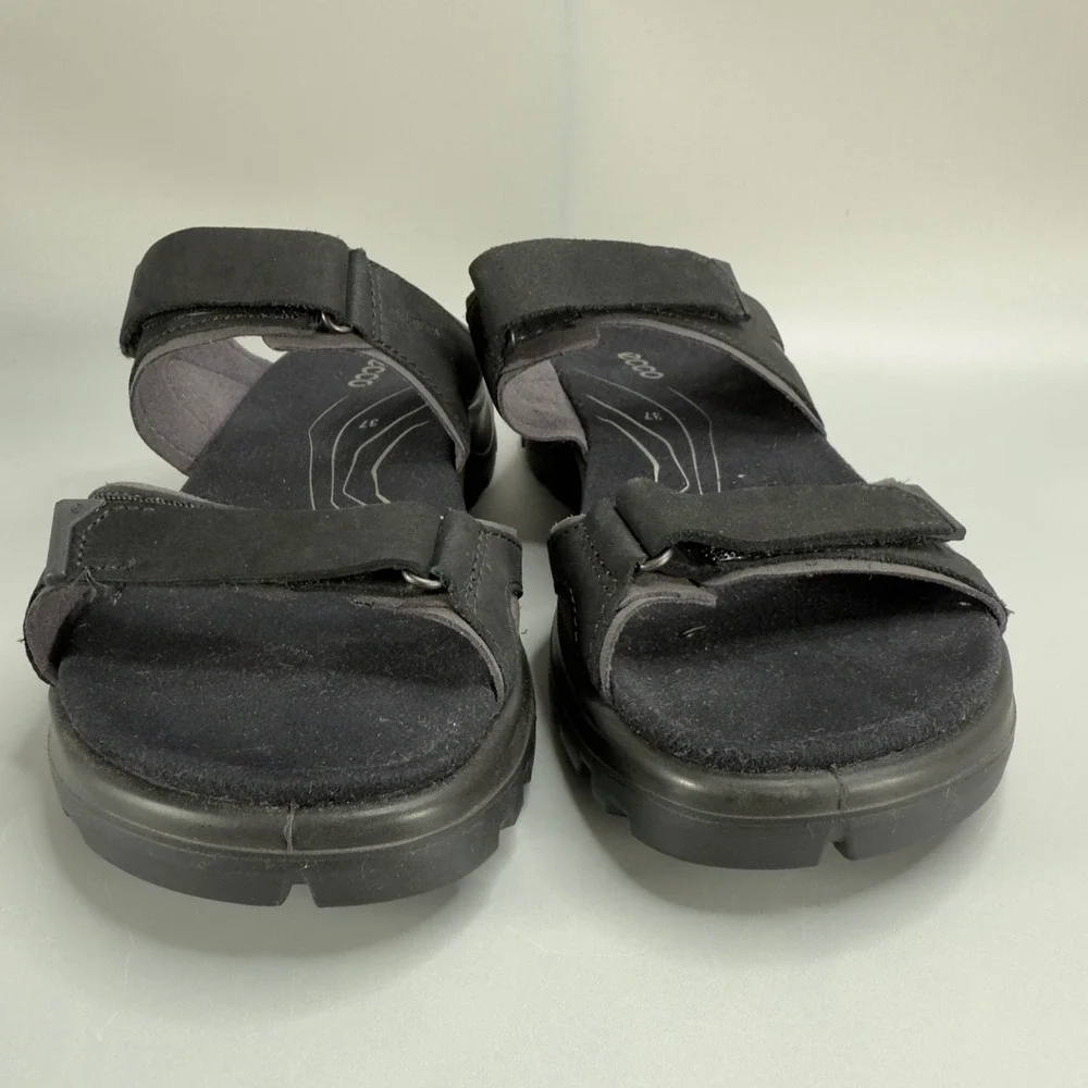 Ecco Offroad Womens US 6 - 6.5 6 1/2 EU 37 Sandals Black Adjustable Strappy Shoe - Picture 2 of 16